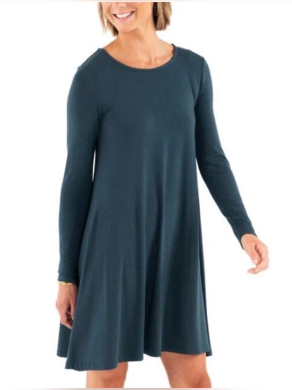 Free Fly Bamboo Blue Gray Long Sleeve Dress Size Small s